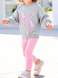 Children's Unicorn Graphic Sweatshirt and Leggings Set