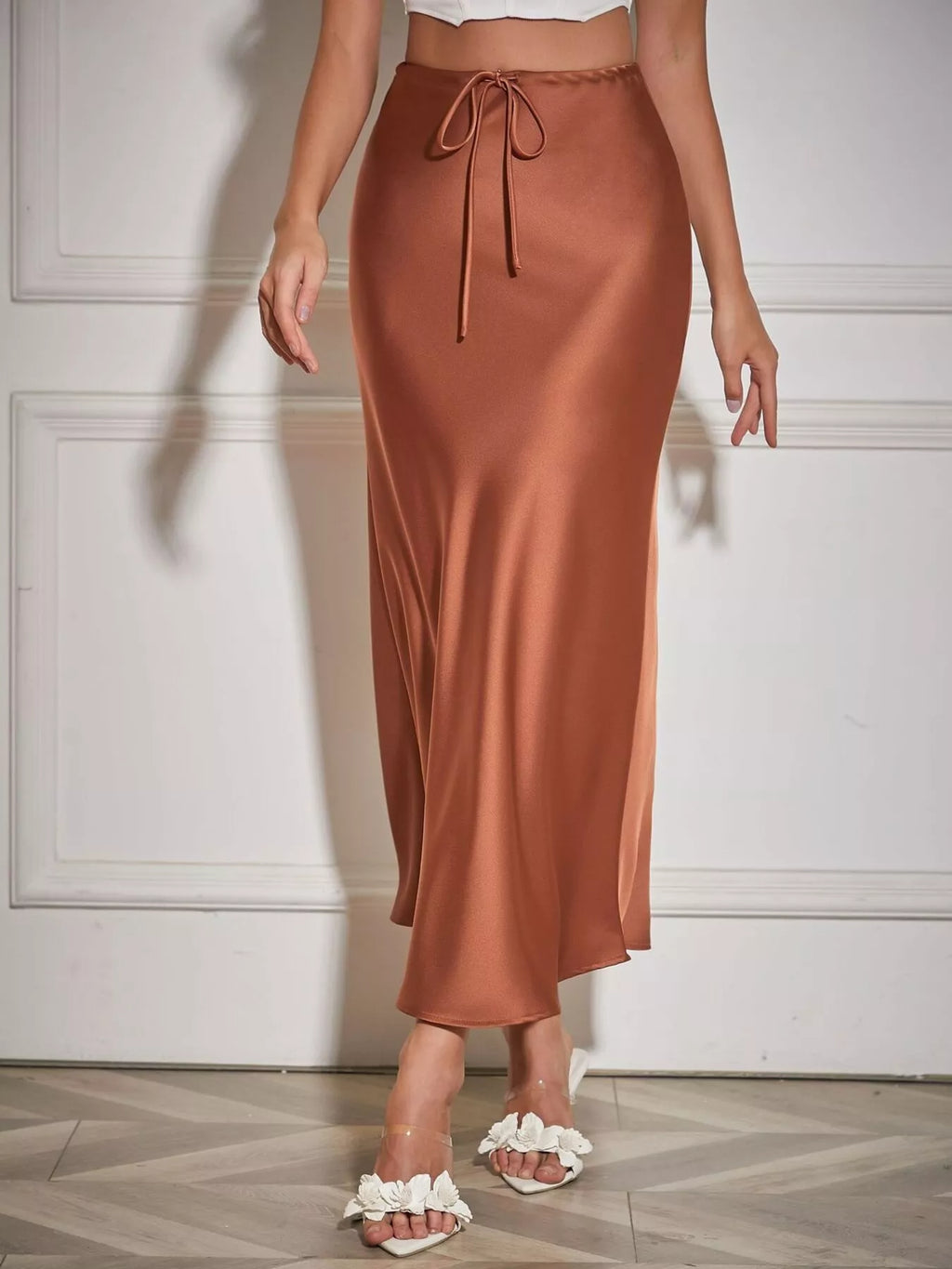 Satin Midi Skirt