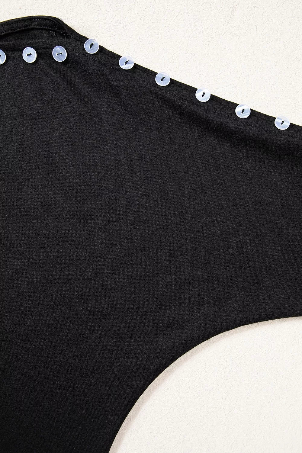 3/4 Sleeve Button Detail Off Shoulder Top