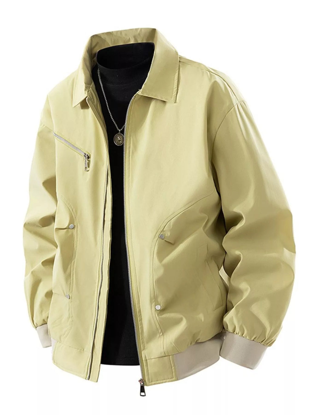 Men's Plus Size Casual Lightweight Zip-Up Bomber Jacket