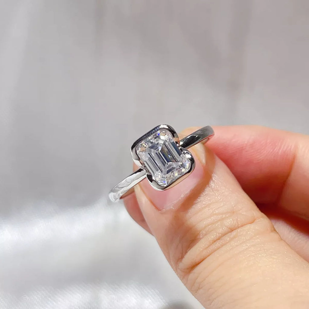 2 Carat 925 Sterling Silver Moissanite Ring
