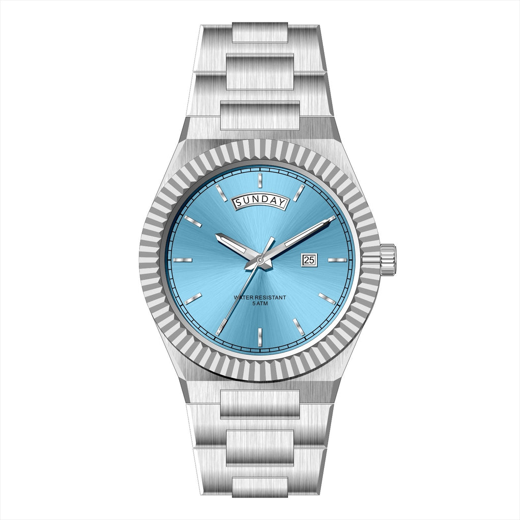 Business Gentleman's Log-Type Quartz Waterproof Steel Strap