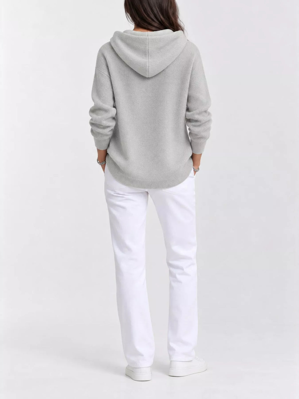 Full Size Hooded Button-Down Knit Cardigan Plus Size