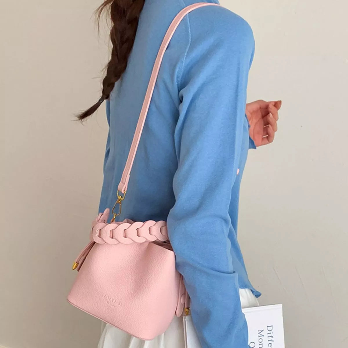 PU Leather Bucket Crossbody Bag