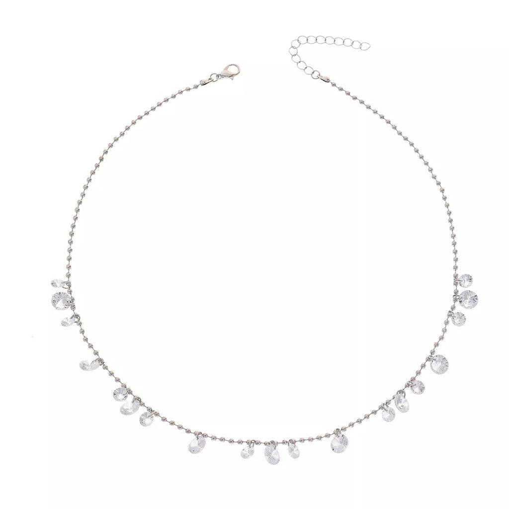 Sparkling Zircon Drop Necklace