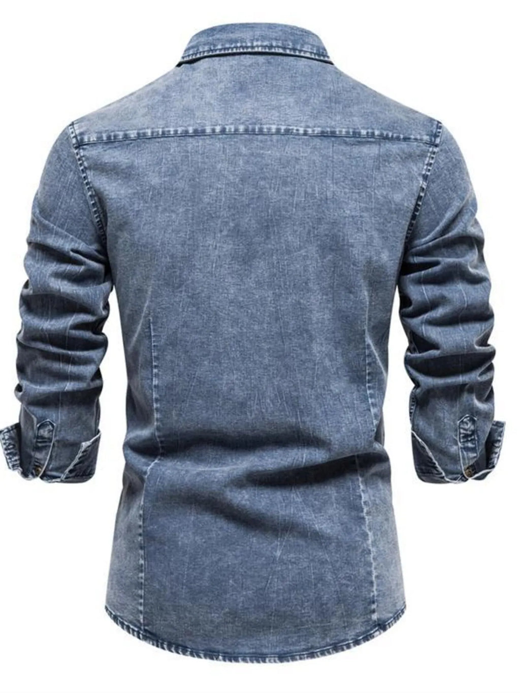 Men's Button Up Long Sleeve Denim Shirt