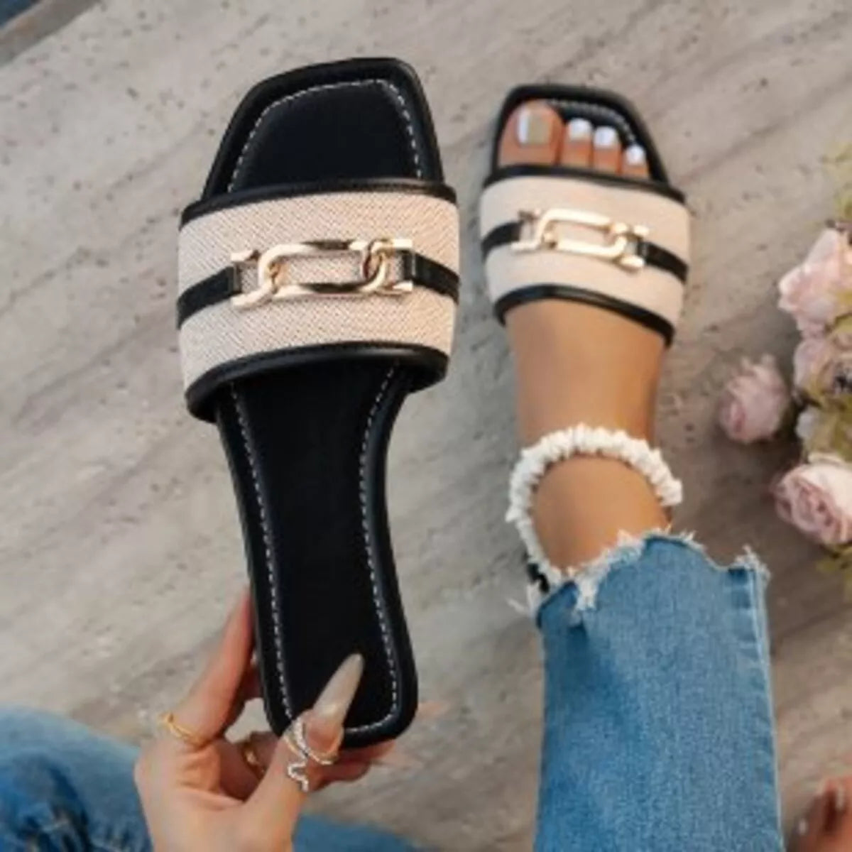 Open Toe Flats Sandals