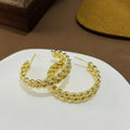 18K Gold-Plated Braided Hoop Earrings