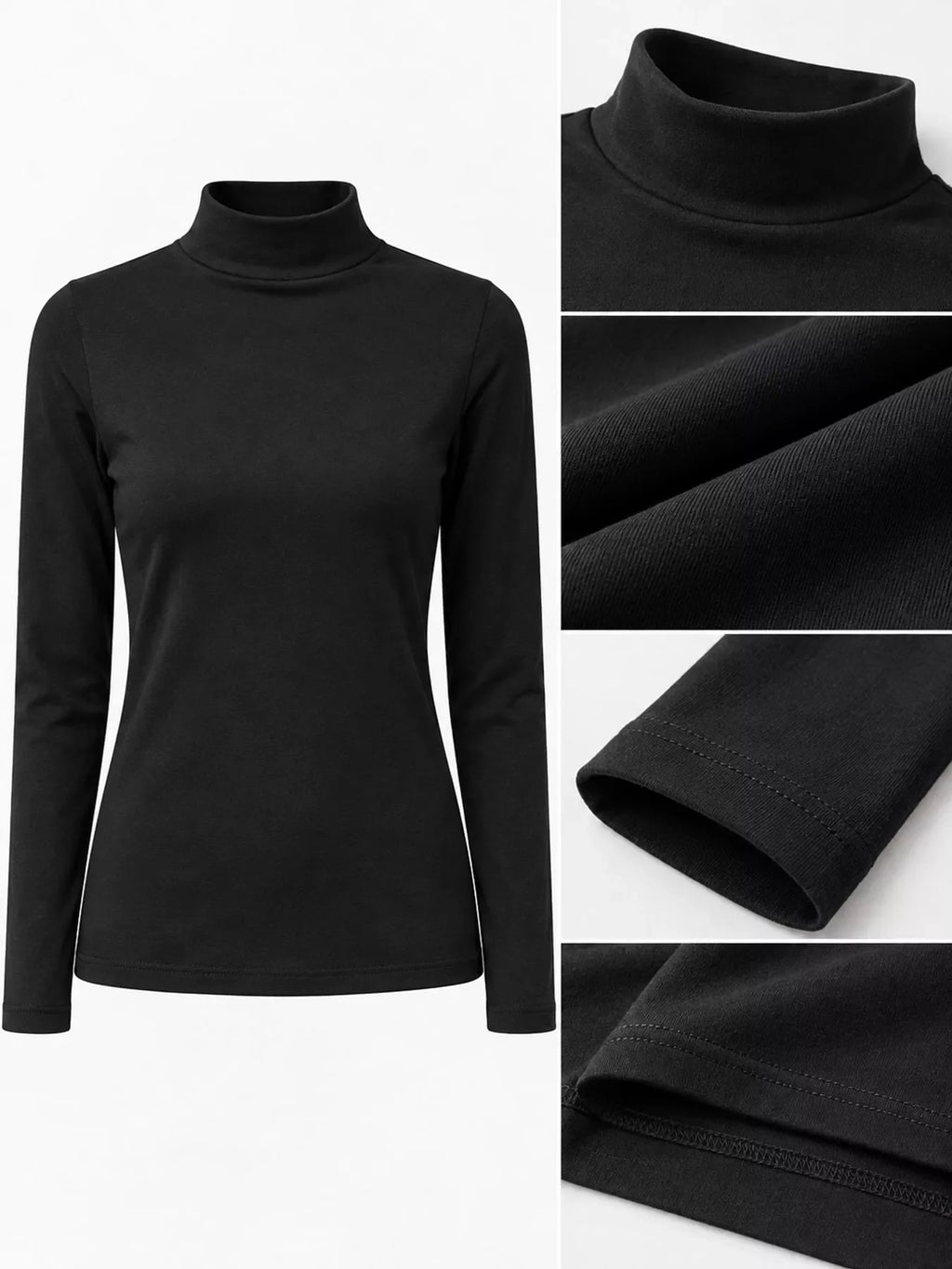 Full Size Slim-Fit Mock Neck Long Sleeve Basic T-Shirt Plus Size