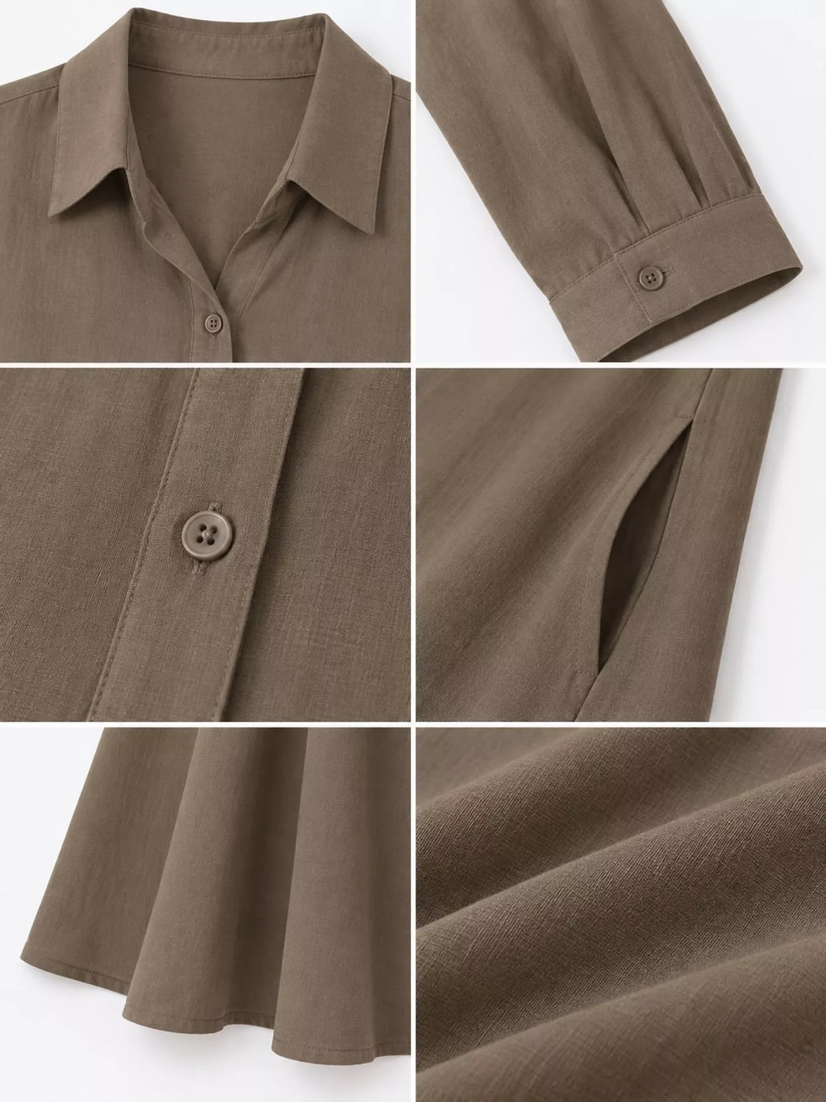 Full Size Button Front Long Sleeve Maxi Shirt Dress Plus Size