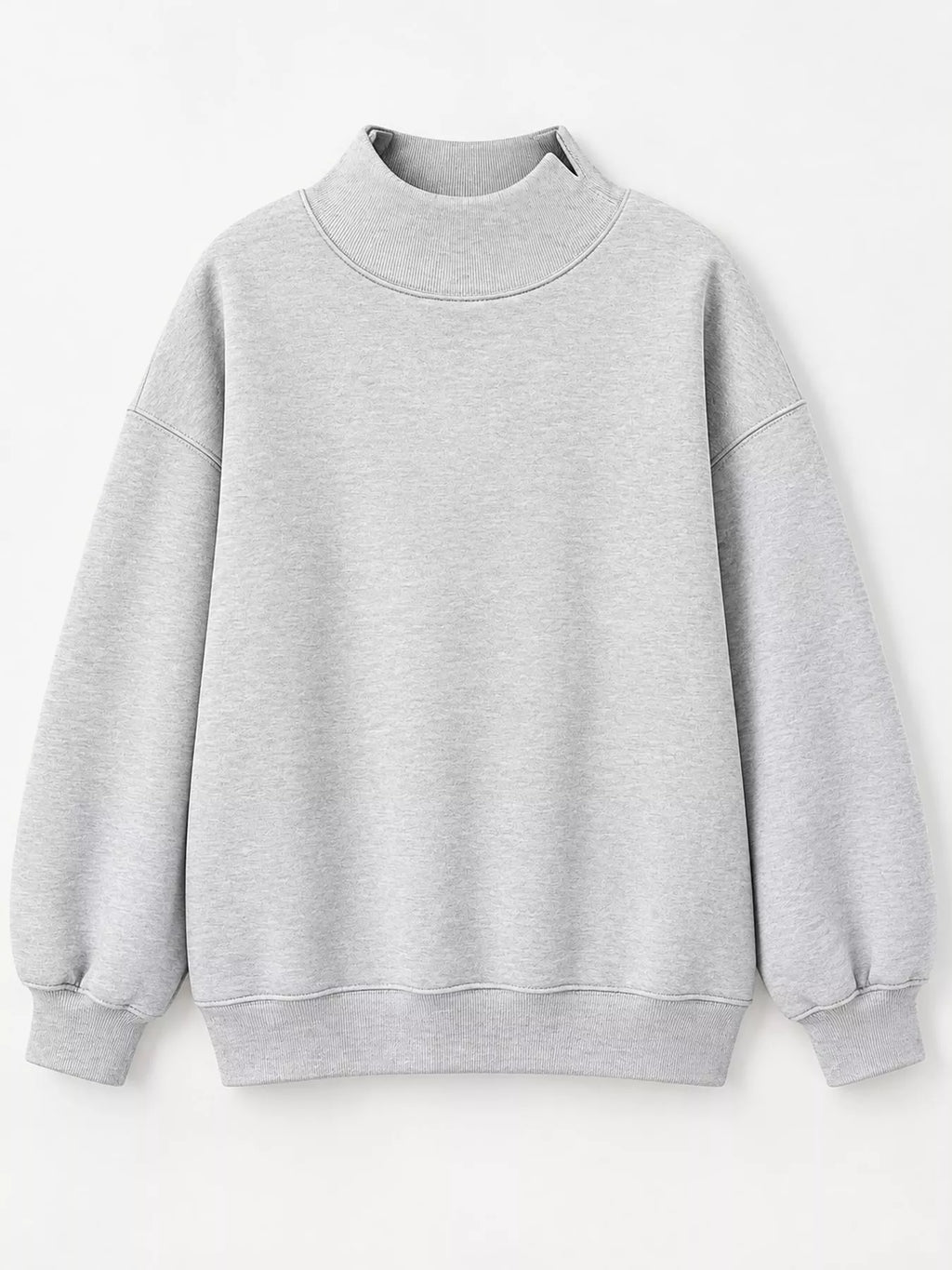Oversized Mock Neck Long Sleeve Sweatshirt