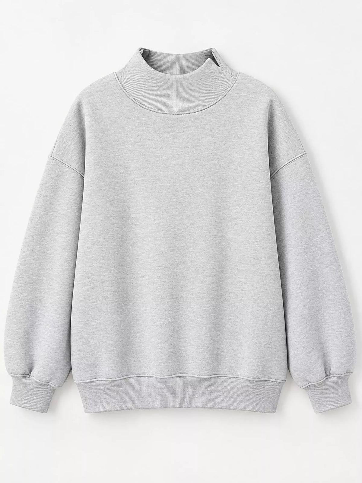 Oversized Mock Neck Long Sleeve Sweatshirt