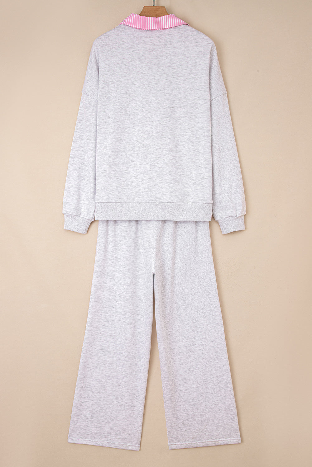 Stripe Contrast Trim Pullover and Drawstring Pants Set