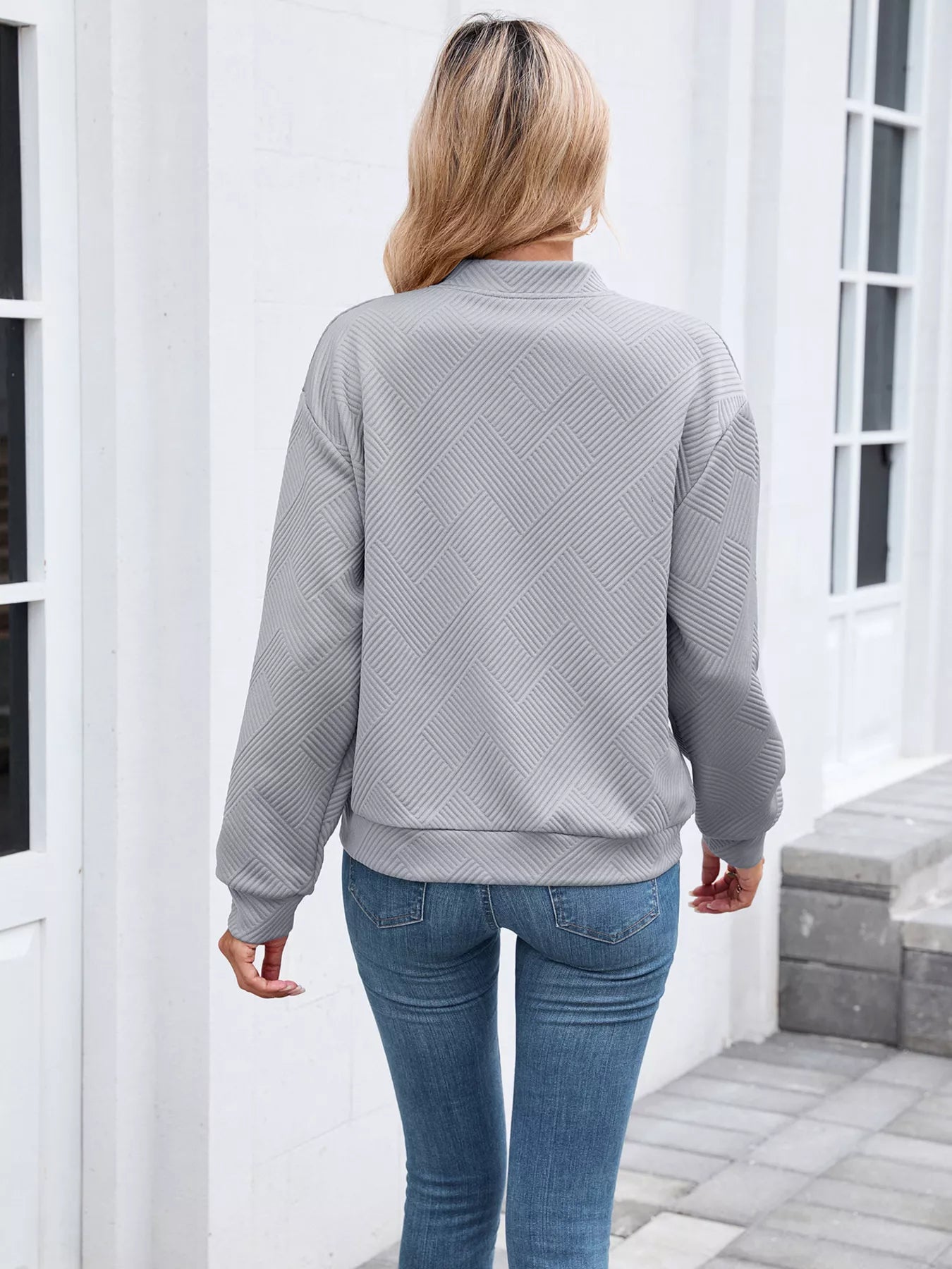 Textured Zip Up Jacket