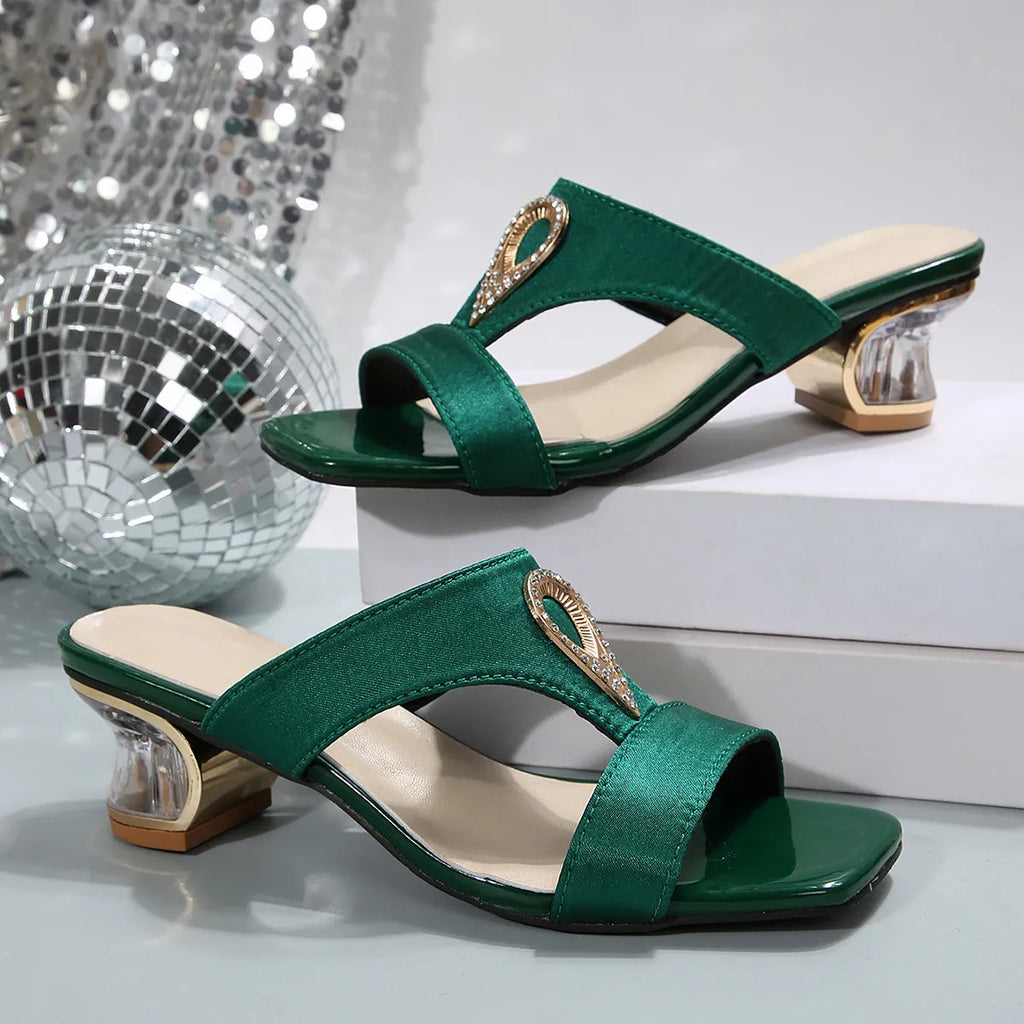 Open Toe Block Heels Sandals