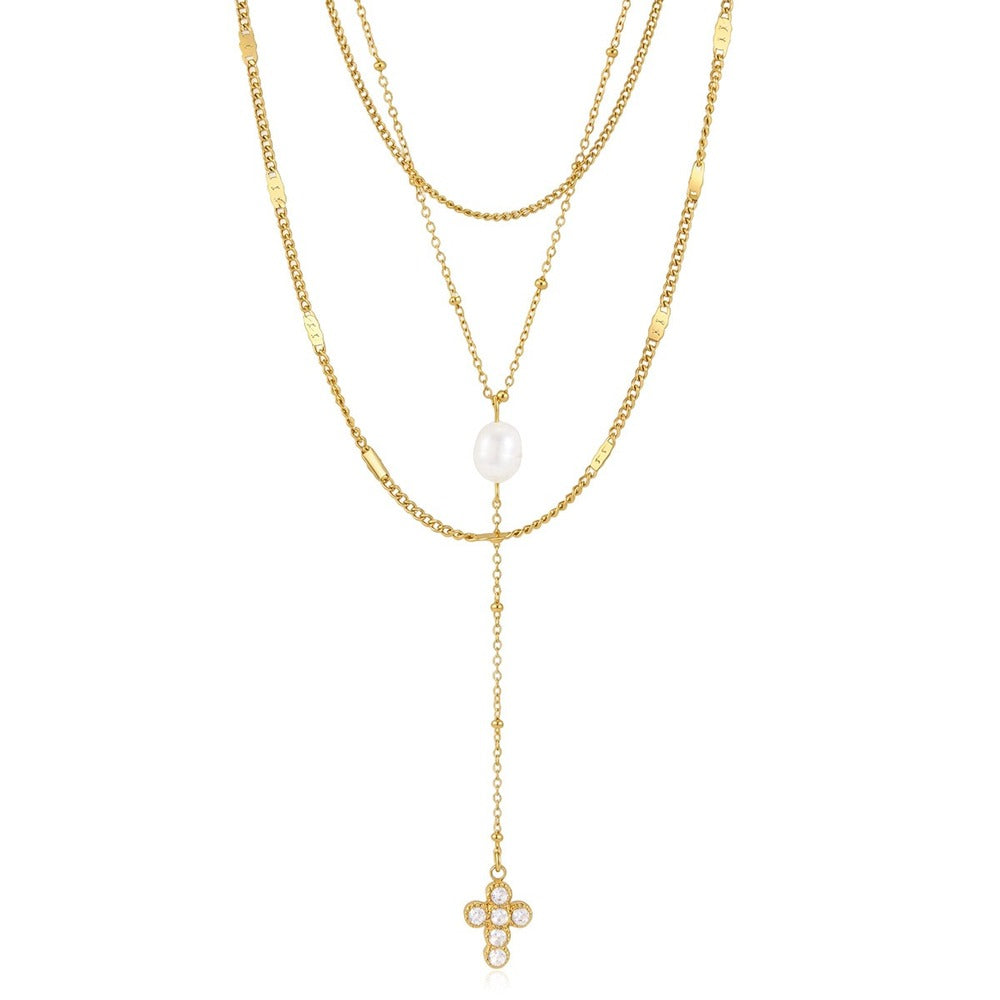 Pearl Cross Necklace