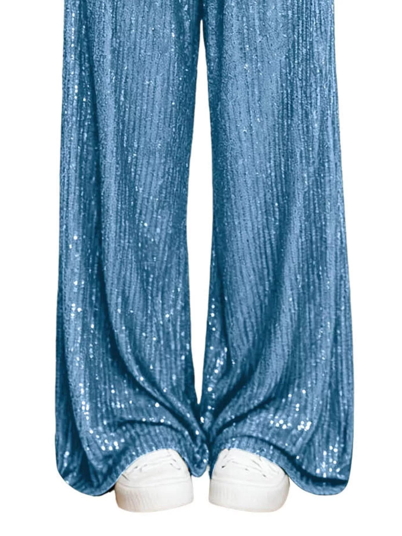 Sequin Wide-Leg Pants