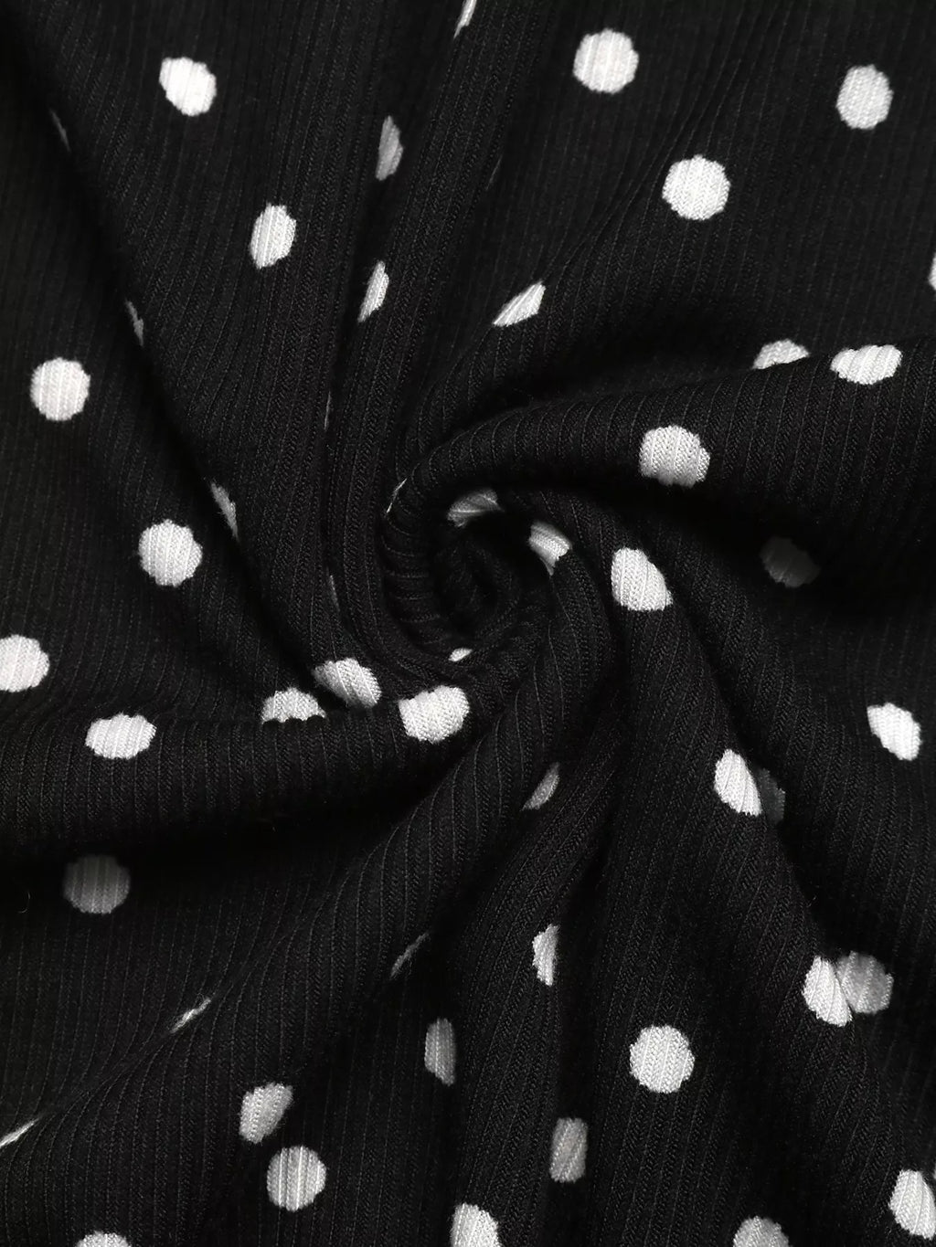 Polka Dot Long Sleeve Ruffle Hem Mini Dress