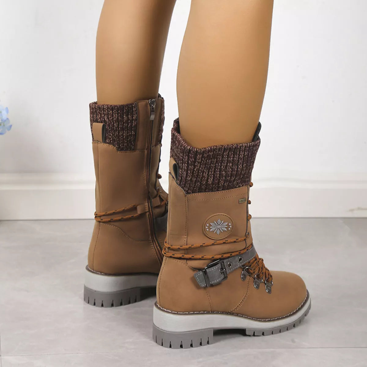 Lace Up Block Heel Boots