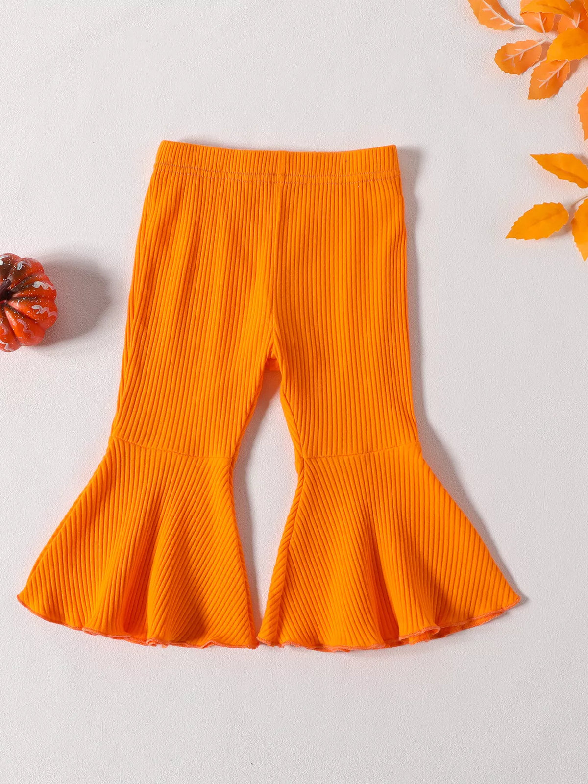 Children's Howdy Pumpkin Graphic Long Sleeve Sweatshirt and Ribbed Bell Pants Set
