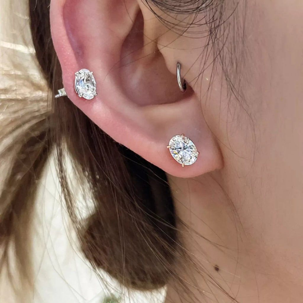 1 Carat Moissanite 925 Sterling Silver Stud Earrings