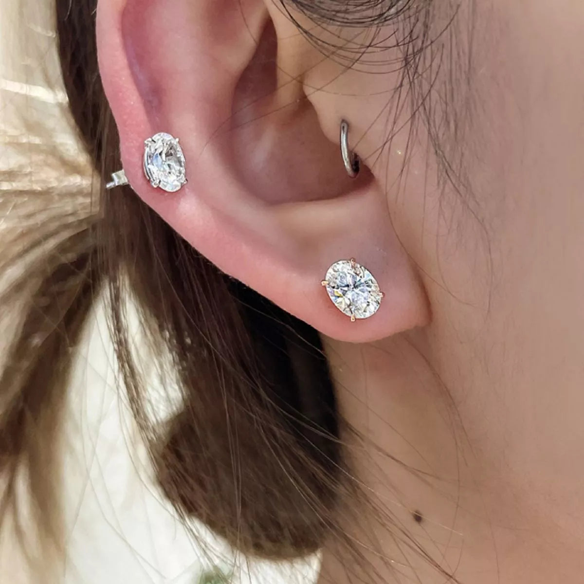 1 Carat Moissanite 925 Sterling Silver Stud Earrings