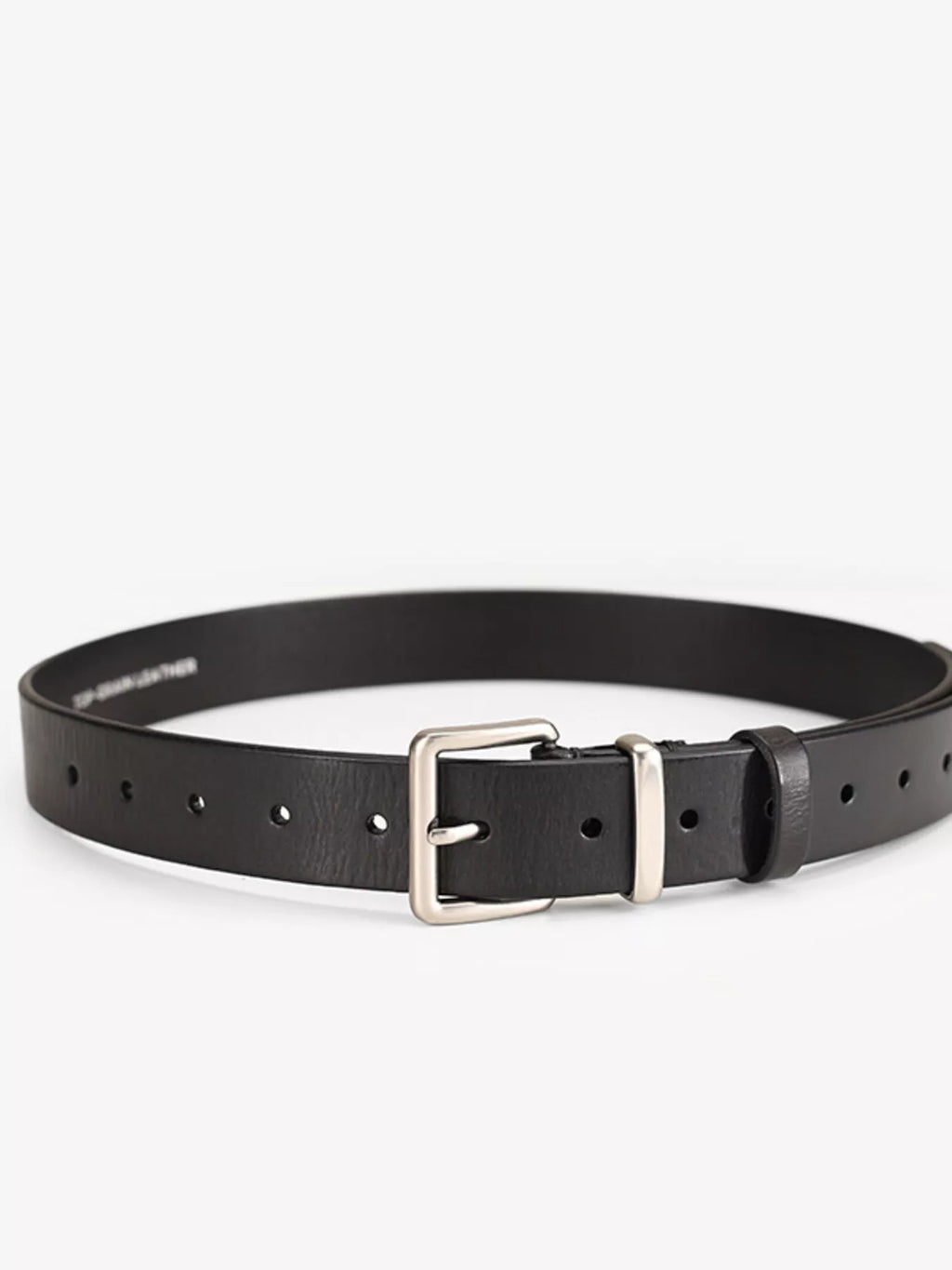 Classic Leather Belt with Silver Buckle
