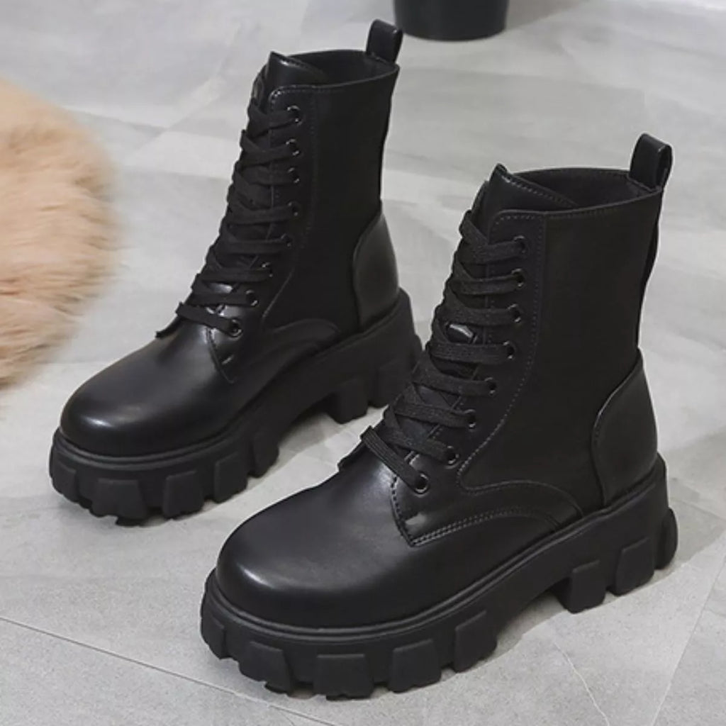 Lace Up Platform Ankle Boots