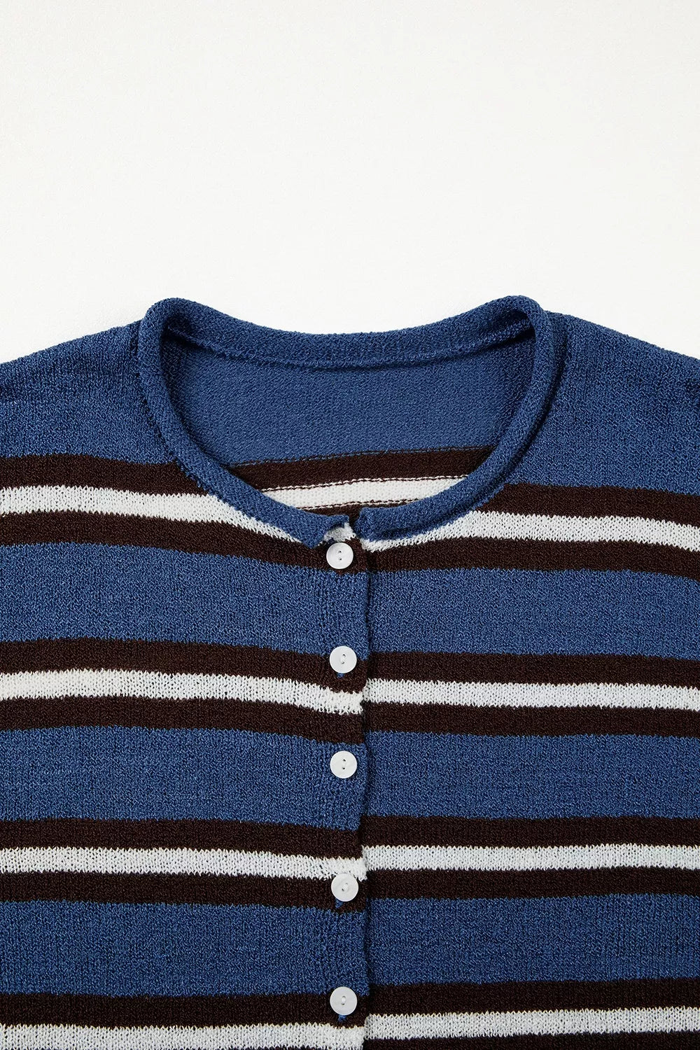 Stripe Striped Drop Shoulder Button Cardigan