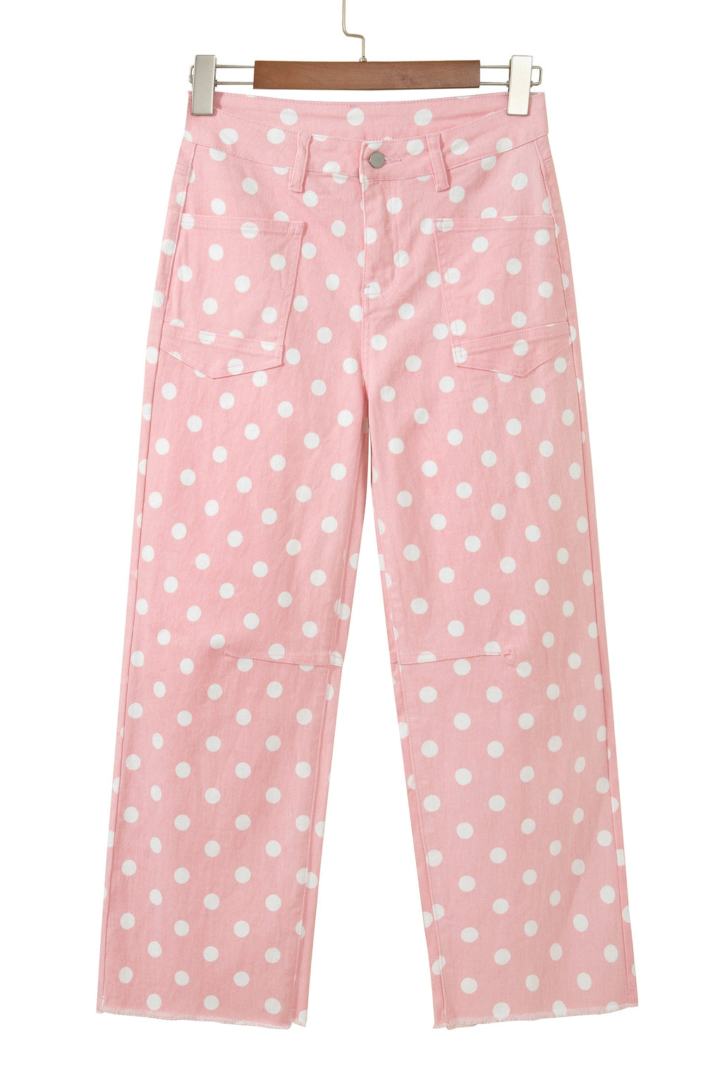 Sky Blue Polka Dot Casual Slim Fit Jeans