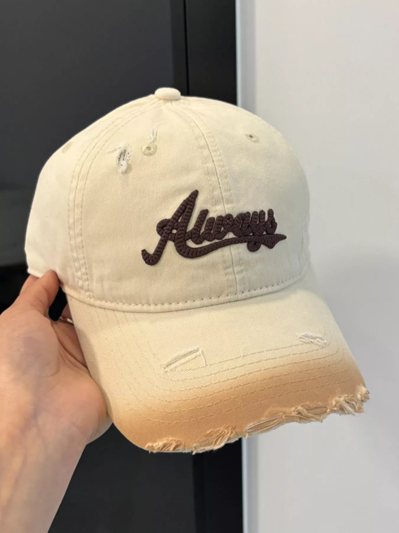 Distressed Embroidered Baseball Cap