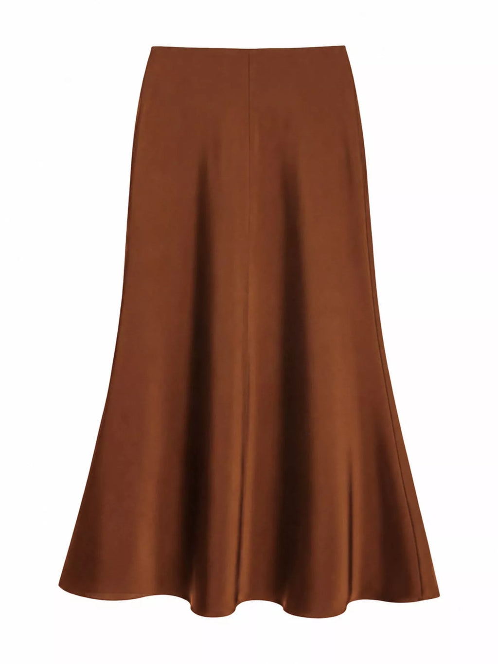 Full Size High-Waisted Satin Midi Skirt Plus Size