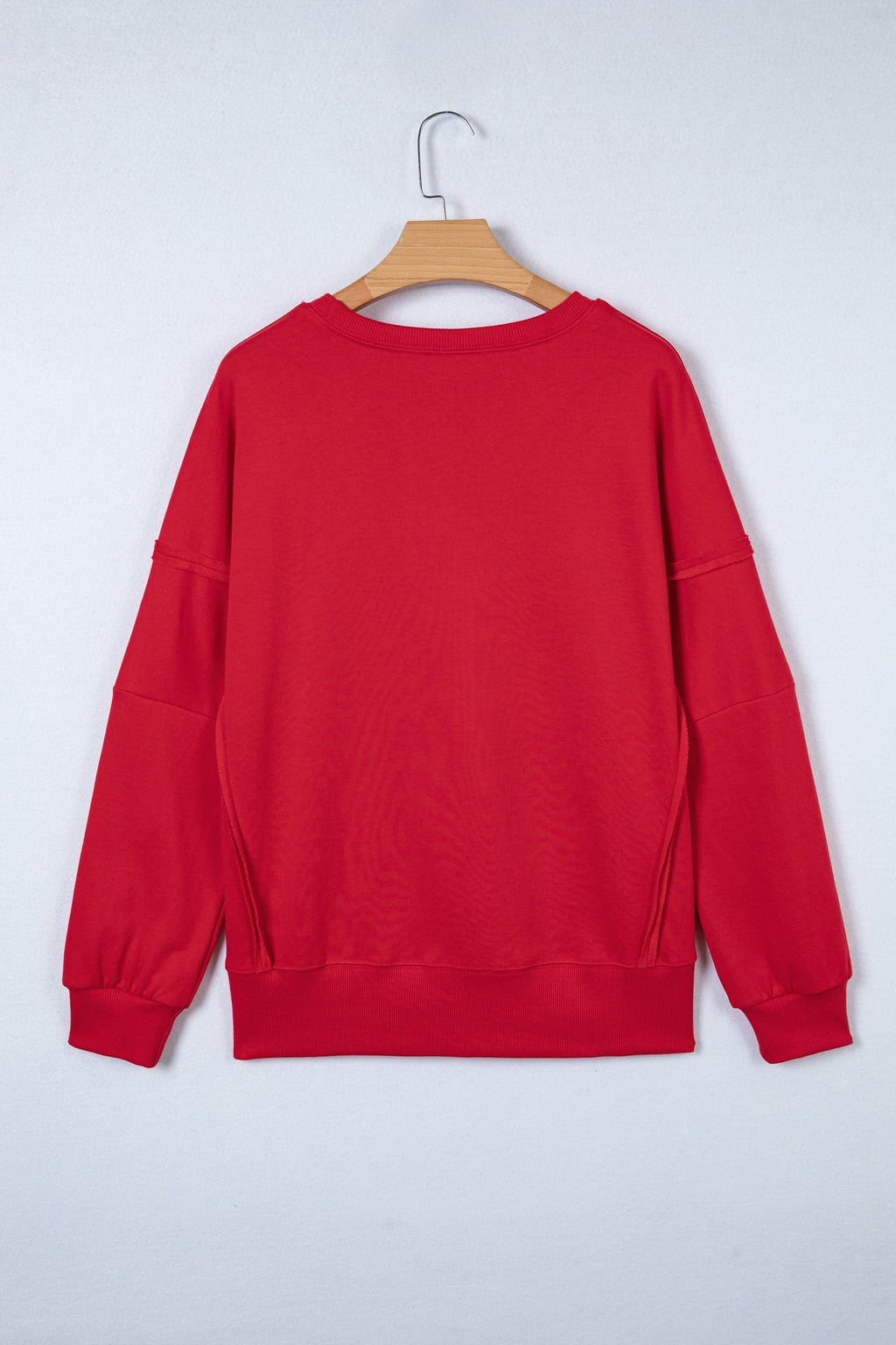 Racing Red Holly Jolly Embroidered Graphic Baggy Sweatshirt