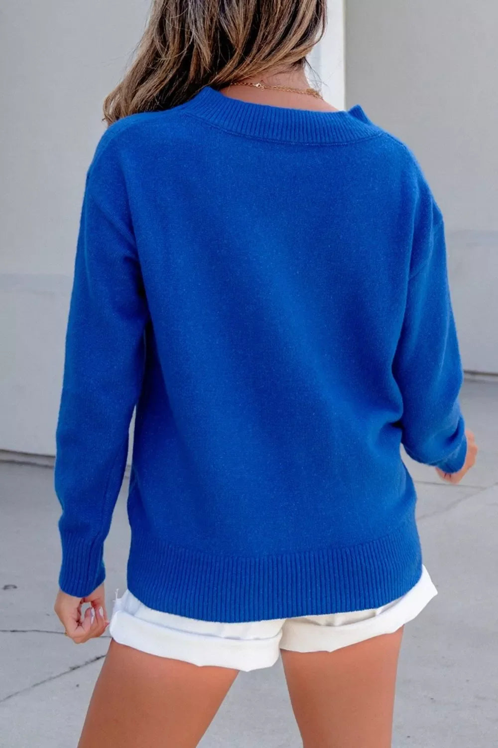 Duck Graphic Drop Shoulder Long Sleeve Sweater