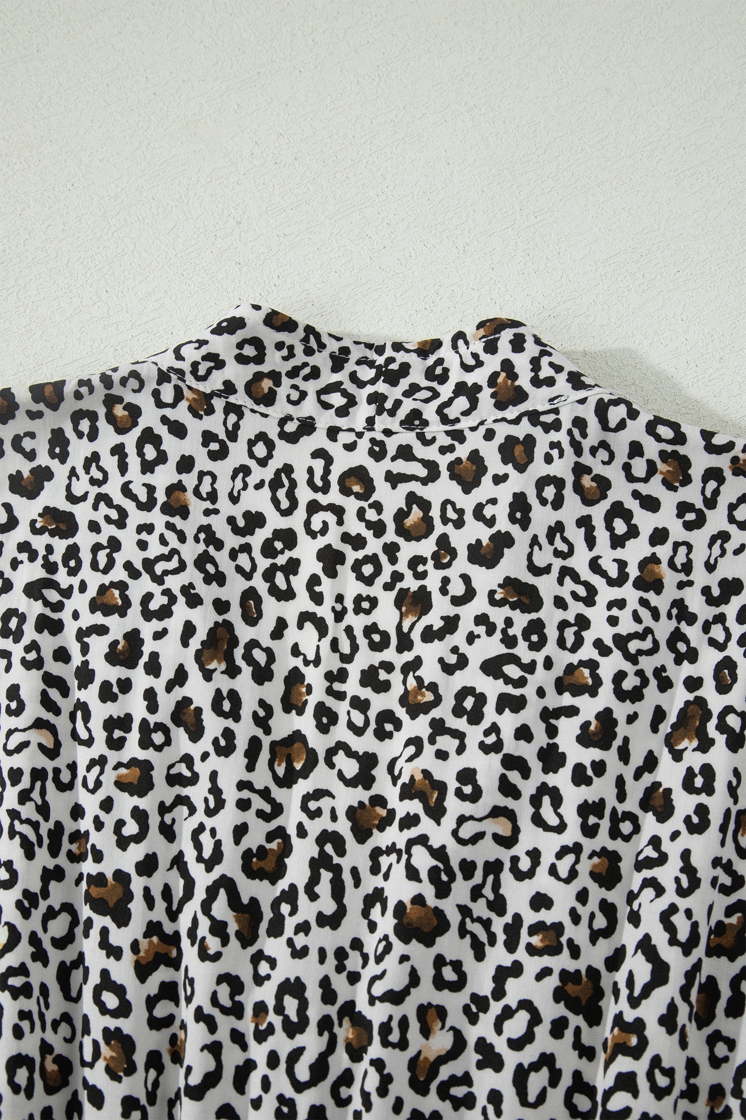 Beige Leopard Zip Front V Neck Cinched Waist Sleeveless Maxi Dress