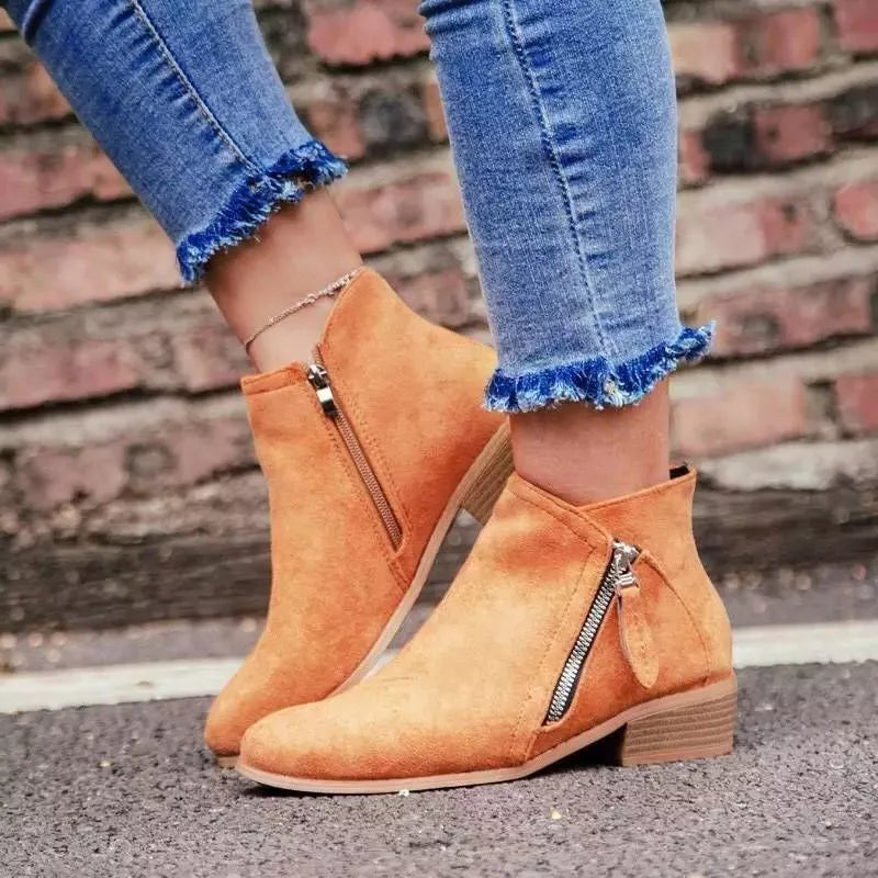 Point Toe Block Heels Boots