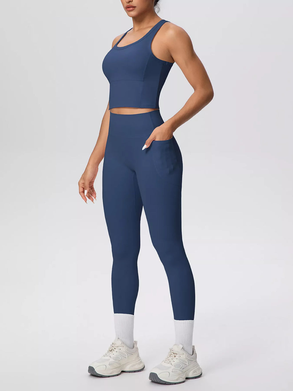 Scoop Neck Tank and High-Waisted Leggings Active Set