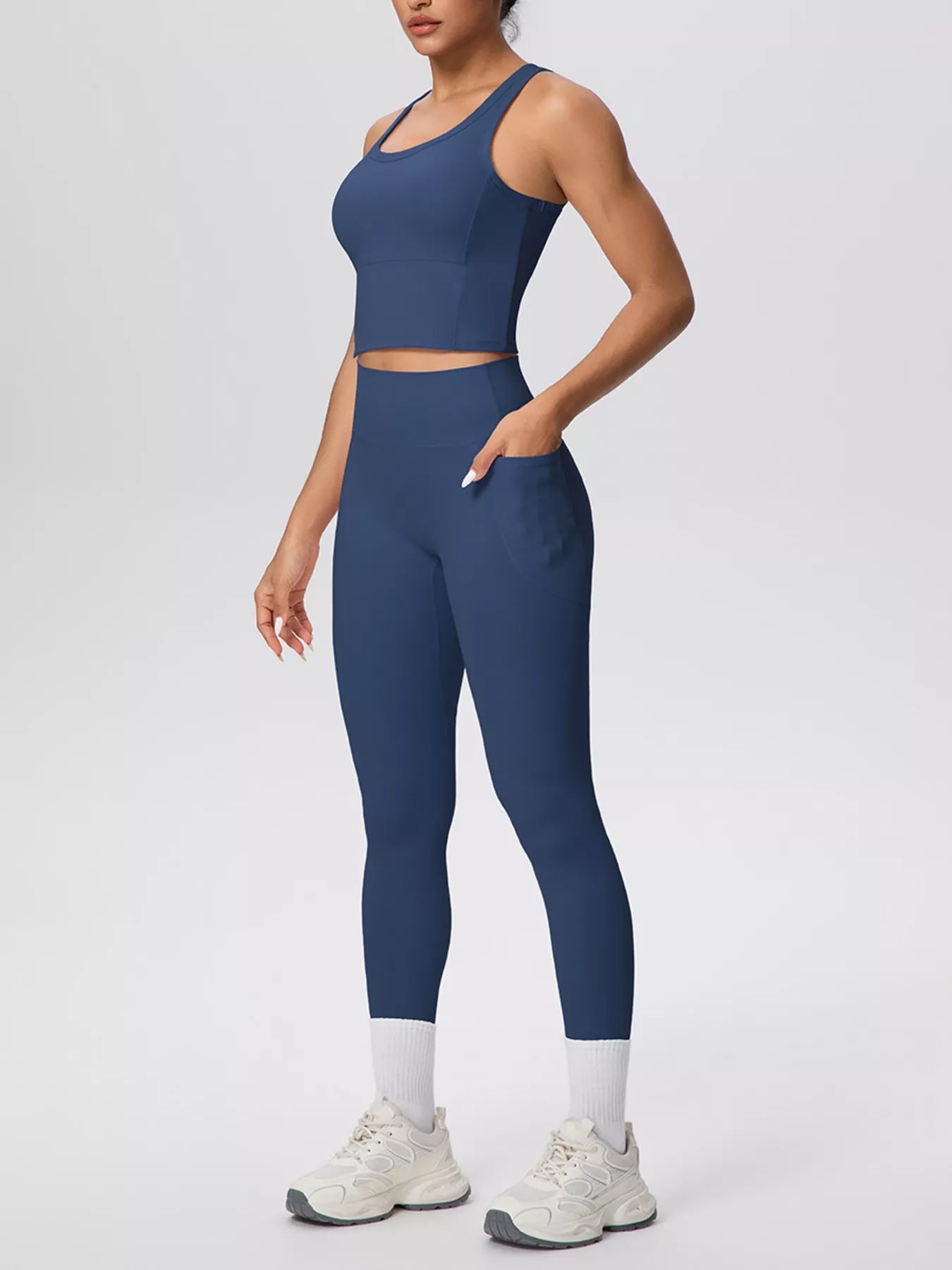 Scoop Neck Tank and High-Waisted Leggings Active Set