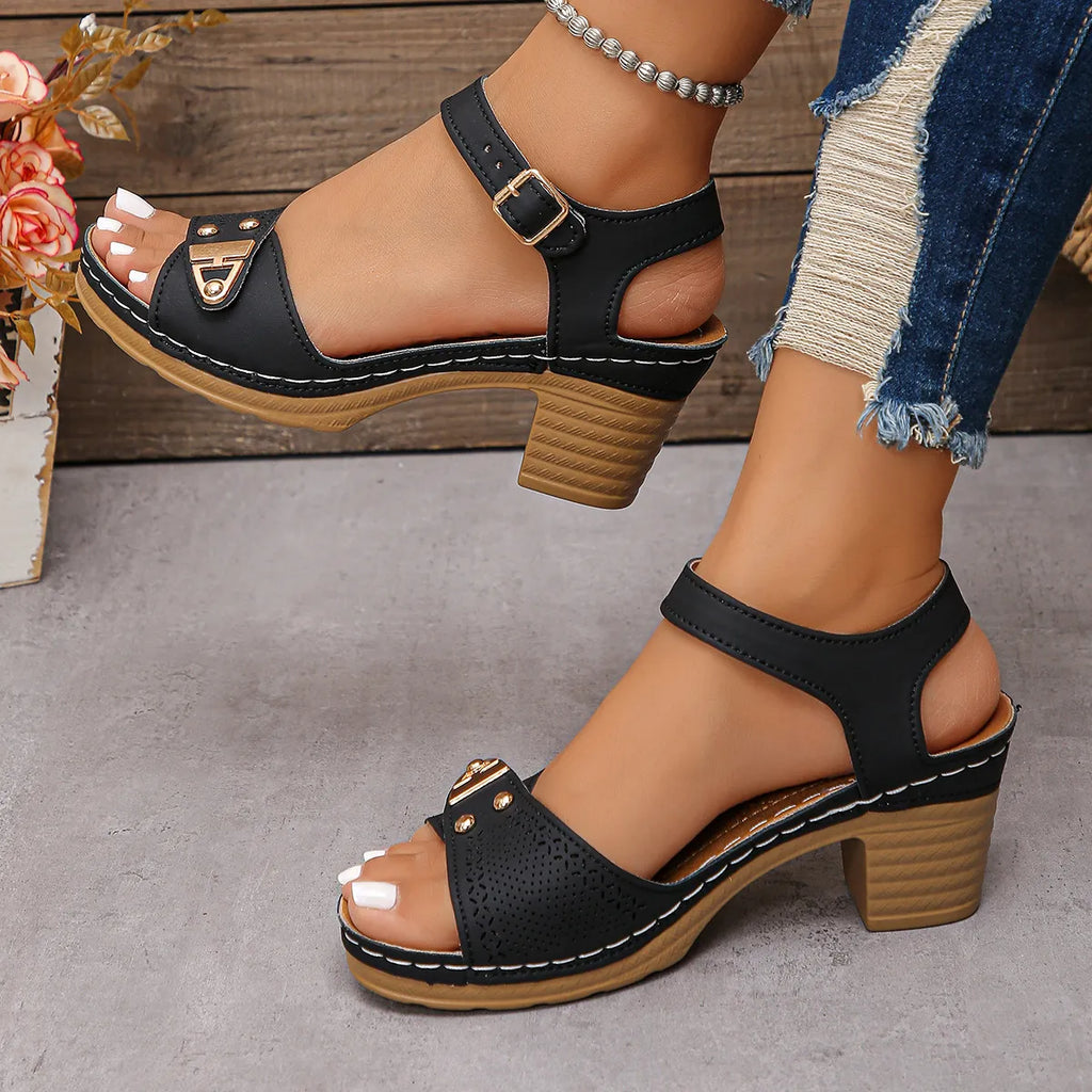 Vintage Block Heel Sandals