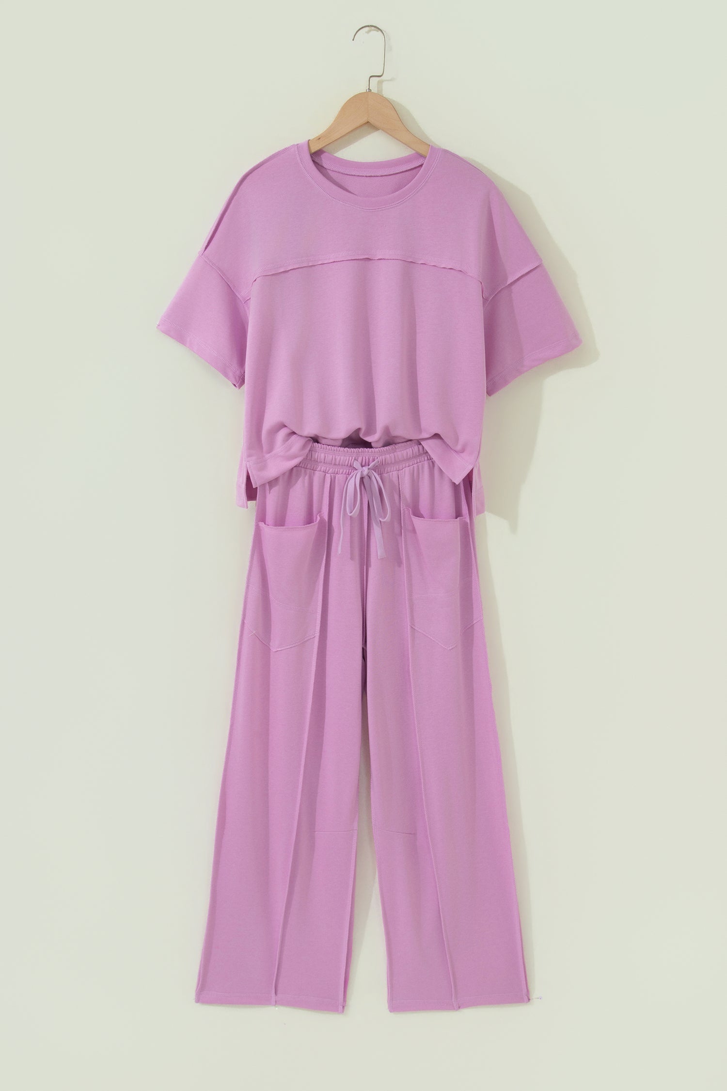 Mint Green Drop Shoulder Boxy Tee and Barrel Pants Set