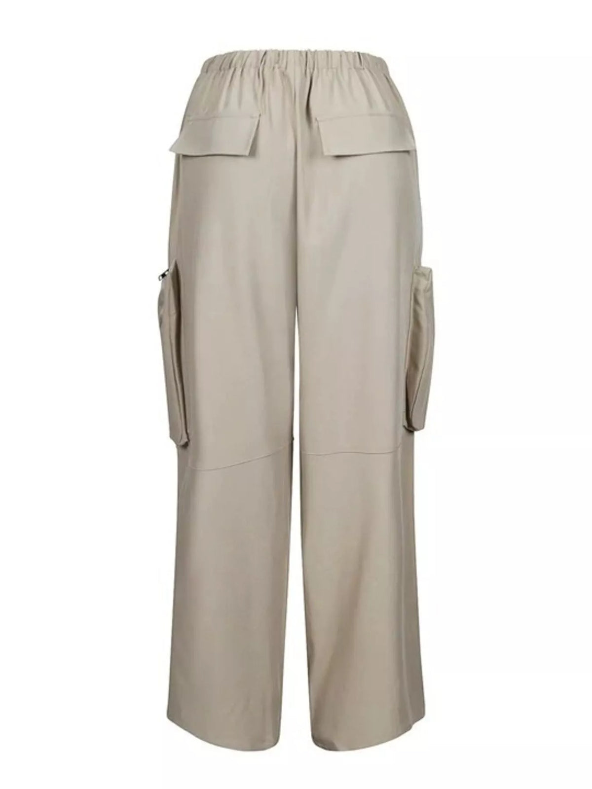 Drawstring Cargo Pants with Zipper Accents
