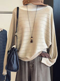 Openwork Boat Neck Sweater