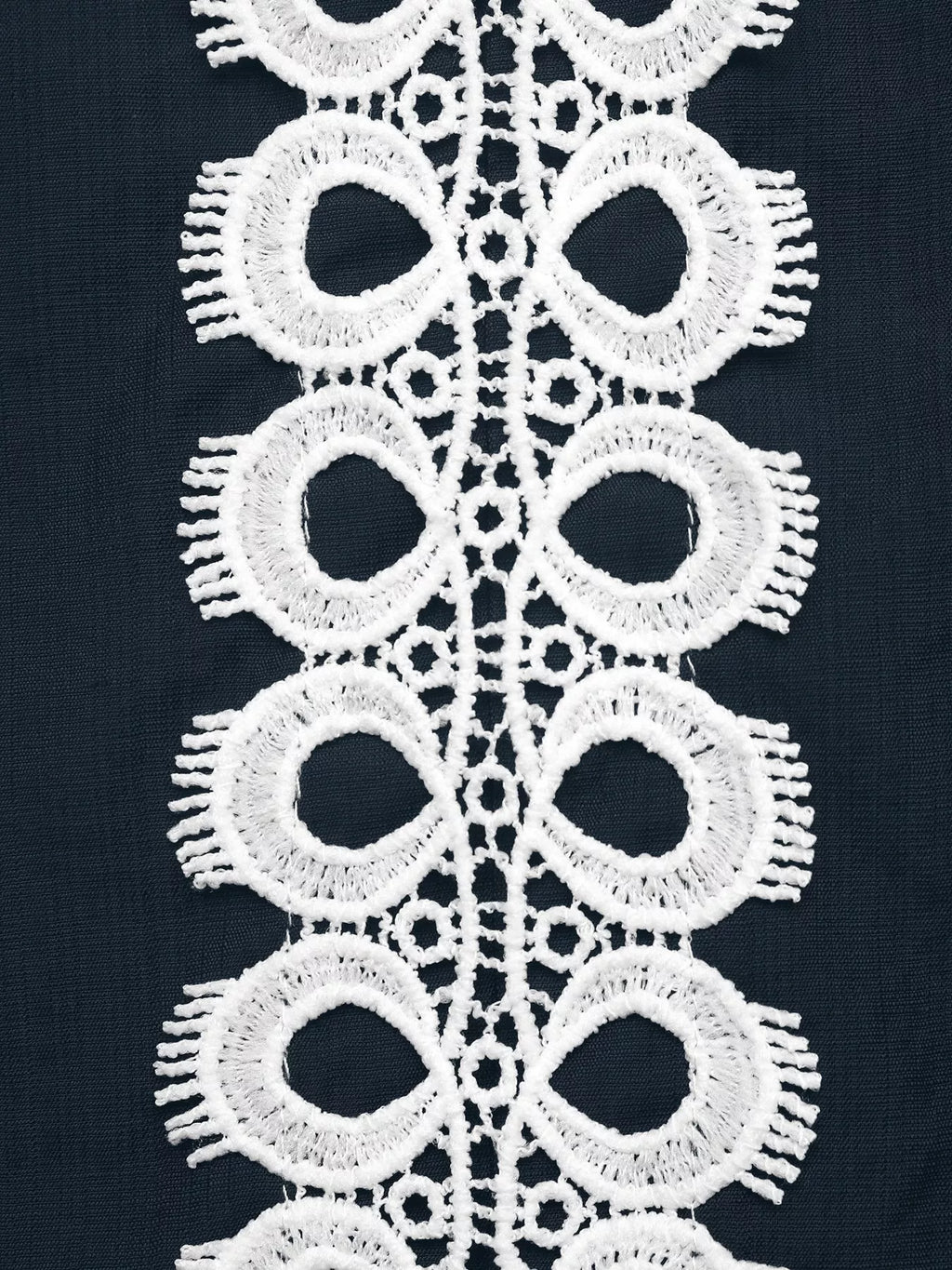 Lace Trim Long Sleeves Blouse
