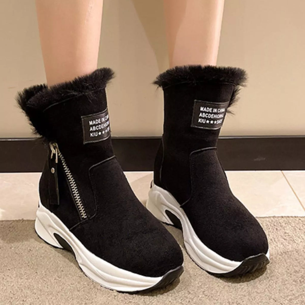 Side Zipper Platform Boots