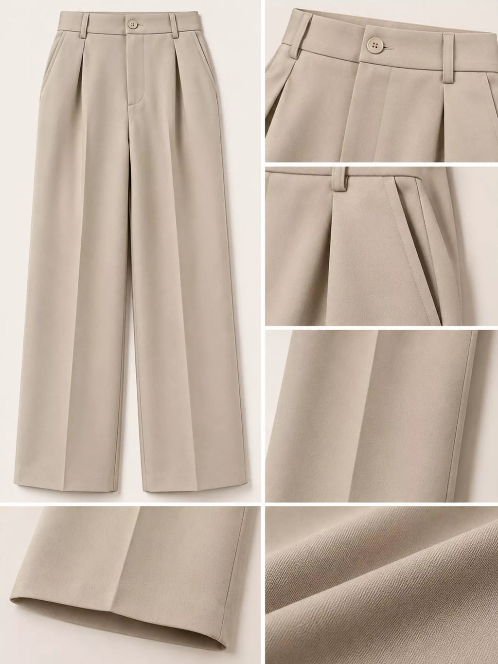 High-Waisted Pleated Wide-Leg Pants