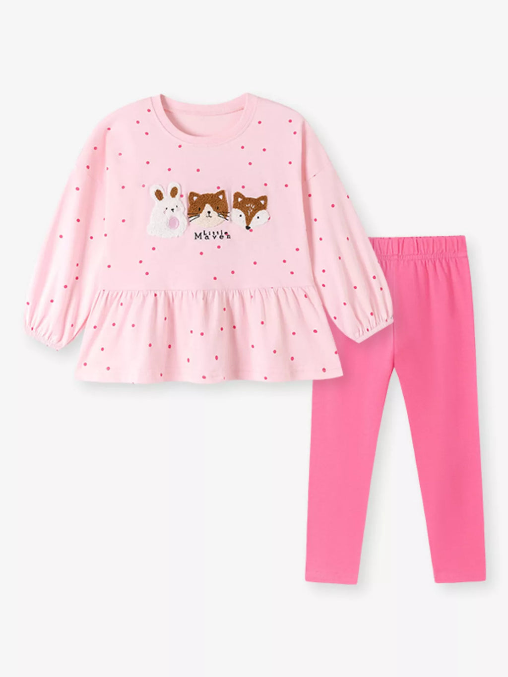 Children's Animal Peplum Top and Leggings Set