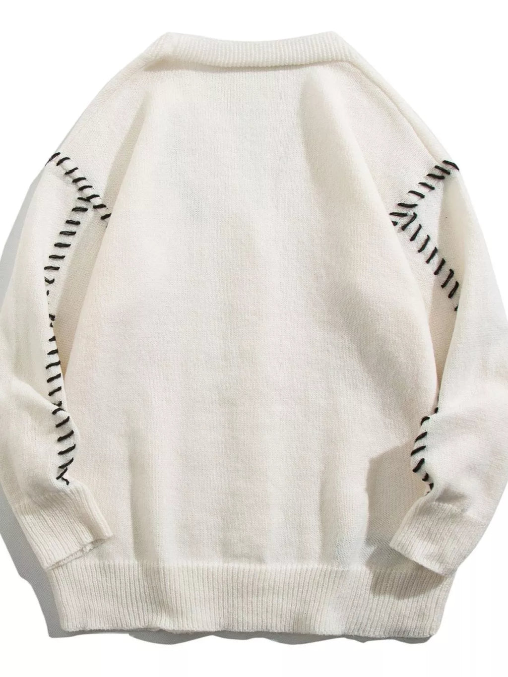 Men's Plus Size Ribbed Trim V-Neck Knit Cardigan