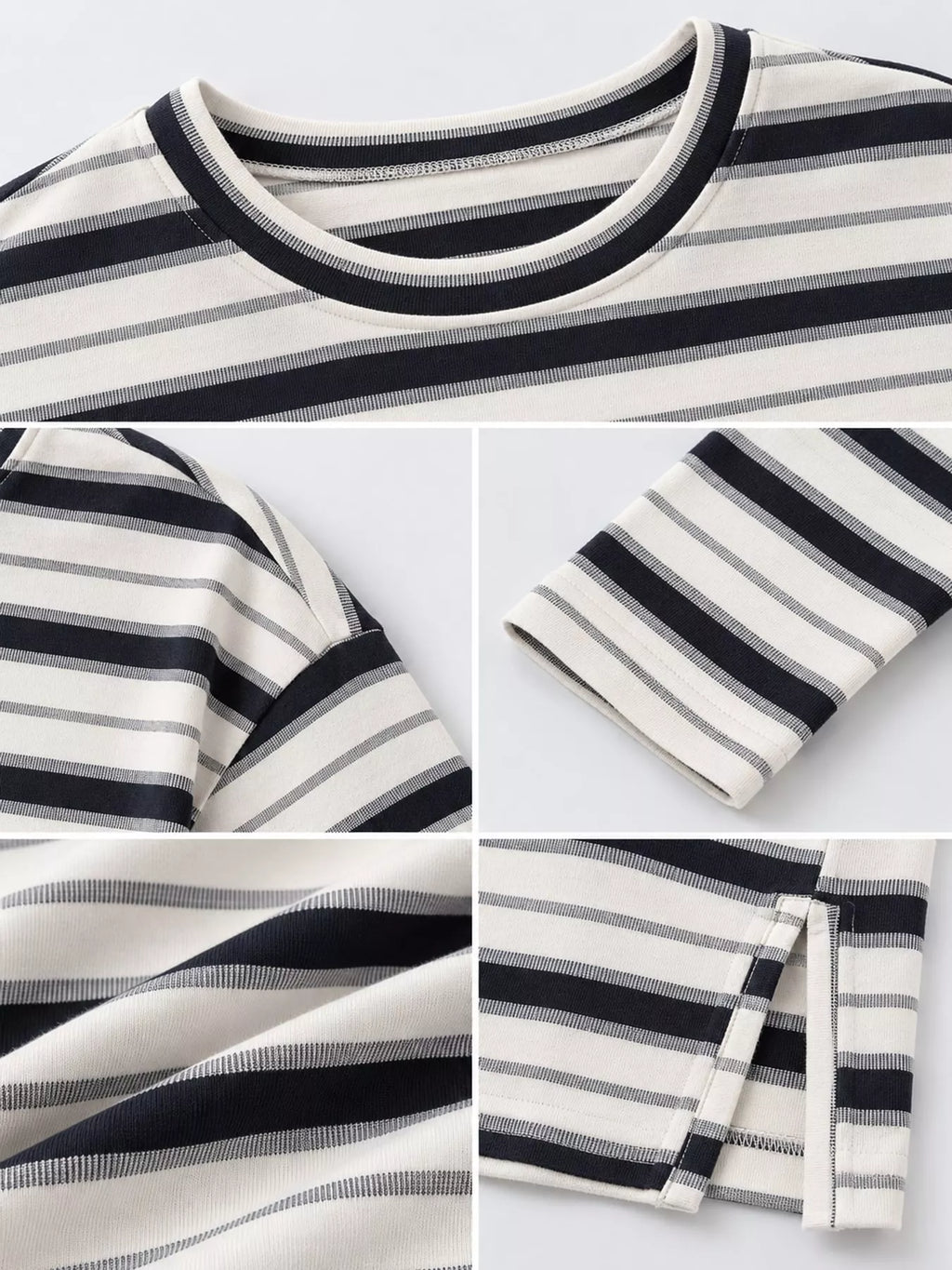 Oversized Striped Crew Neck T-Shirt