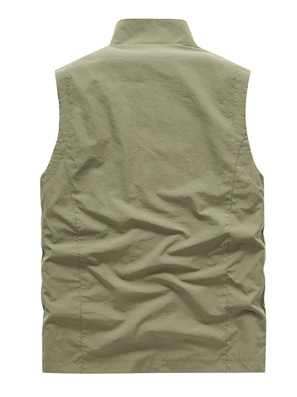 Men's Plus Size Multi-Pocket Zip Up Vest