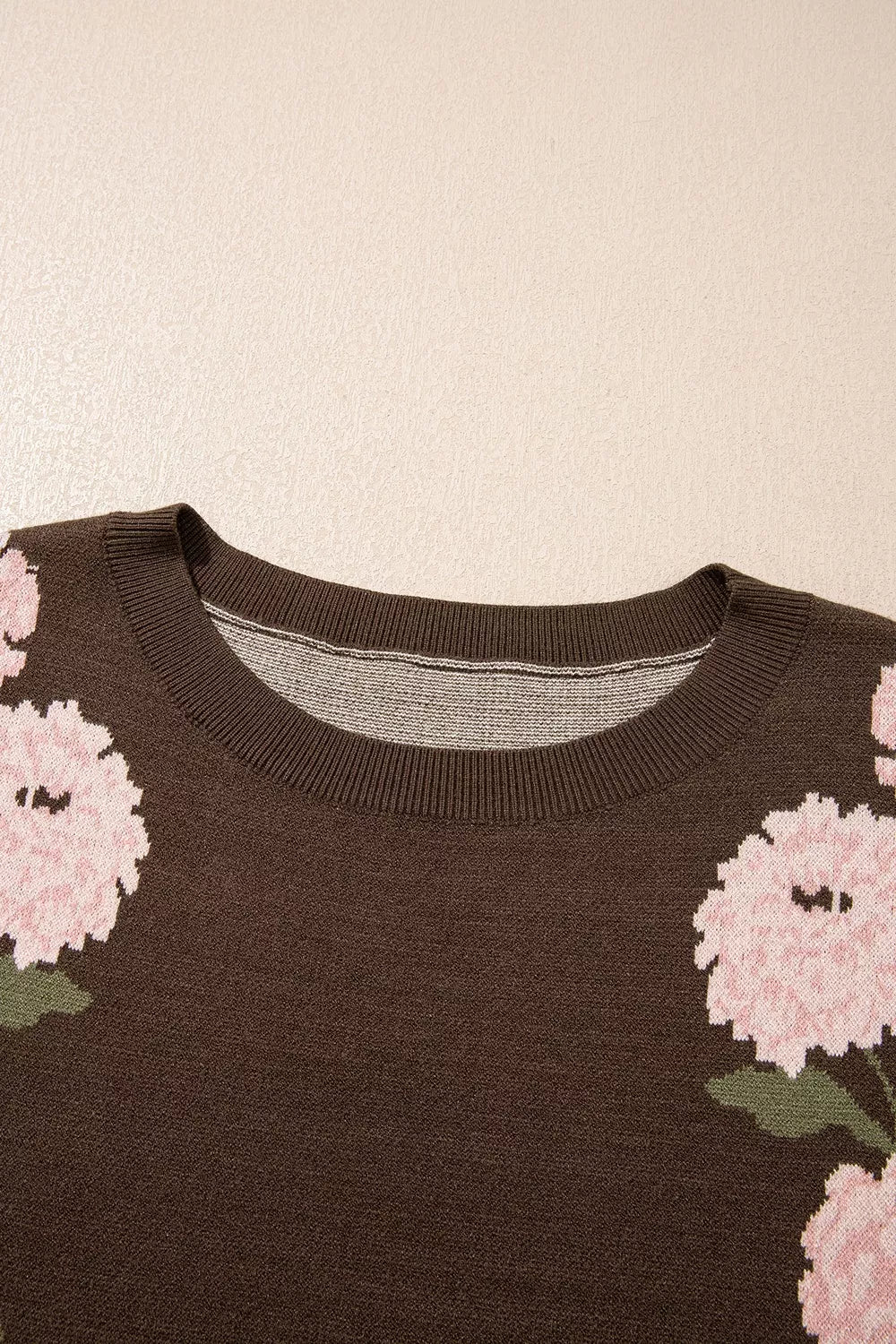 Floral Print Drop Shoulder Relaxed Sweater
